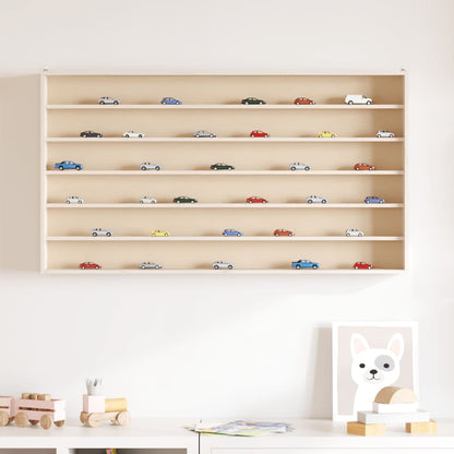 Wooden Collector's Display Case with 6 Shelves 100x9x55 cm