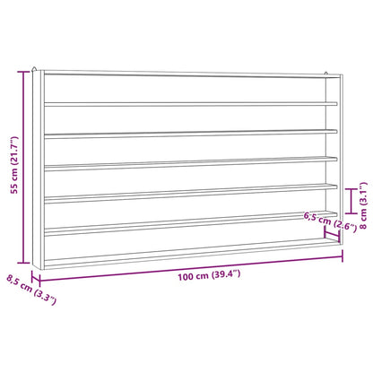 Wooden Collector's Display Case with 6 Shelves 100x9x55 cm