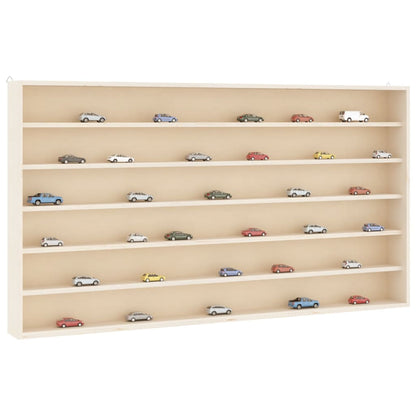 Wooden Collector's Display Case with 6 Shelves 100x9x55 cm
