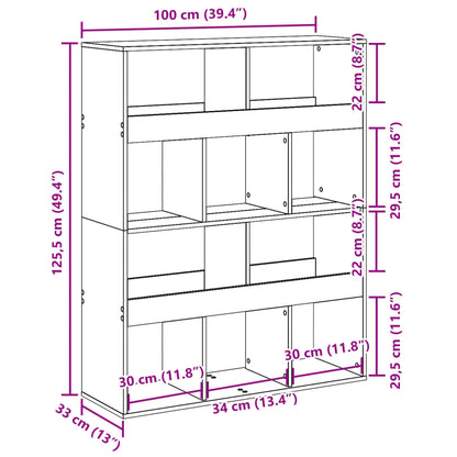Bookcase Concrete Grey 100x33x125,5 cm Engineered Wood