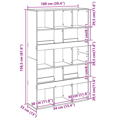 Bookcase Grey Sonoma 100x33x156,5 cm Engineered Wood