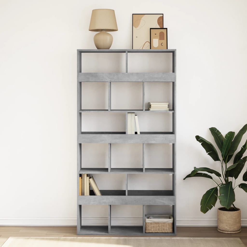Bookcase Concrete Grey 100x33x187,5 cm Engineered Wood