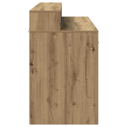 Desk with LED Lights Artisian Oak 120x55x91 cm Engineered Wood