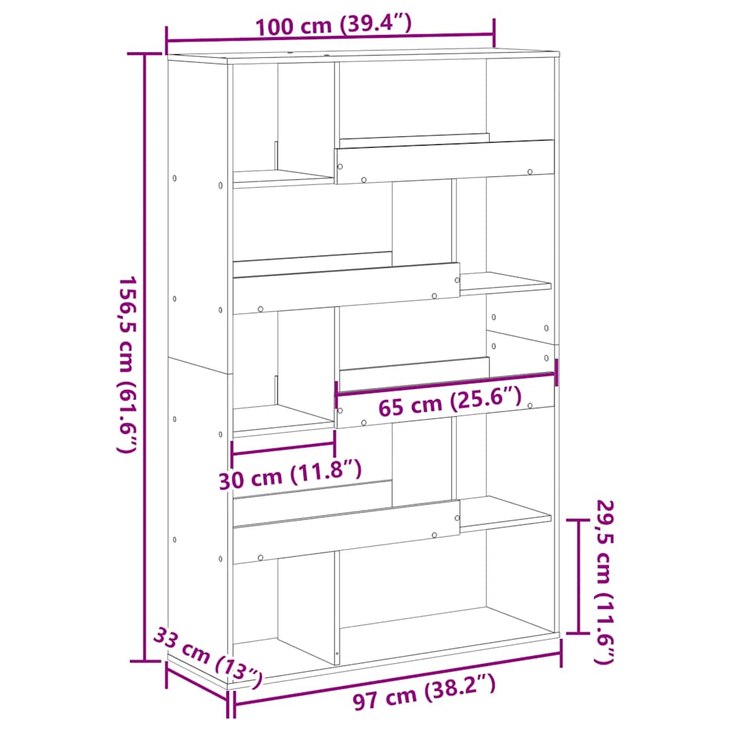 Room Divider Black 100x33x156.5 cm Engineered Wood