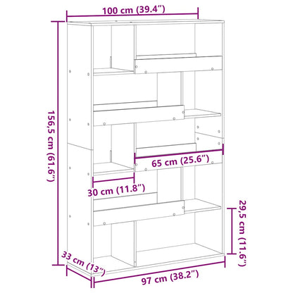 Room Divider Black 100x33x156.5 cm Engineered Wood