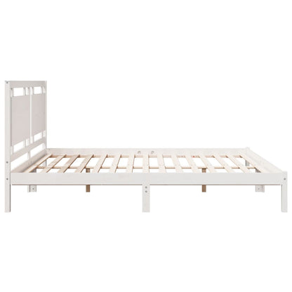 Extra Long Bed Frame without Mattress White 200x210 cm Solid Wood