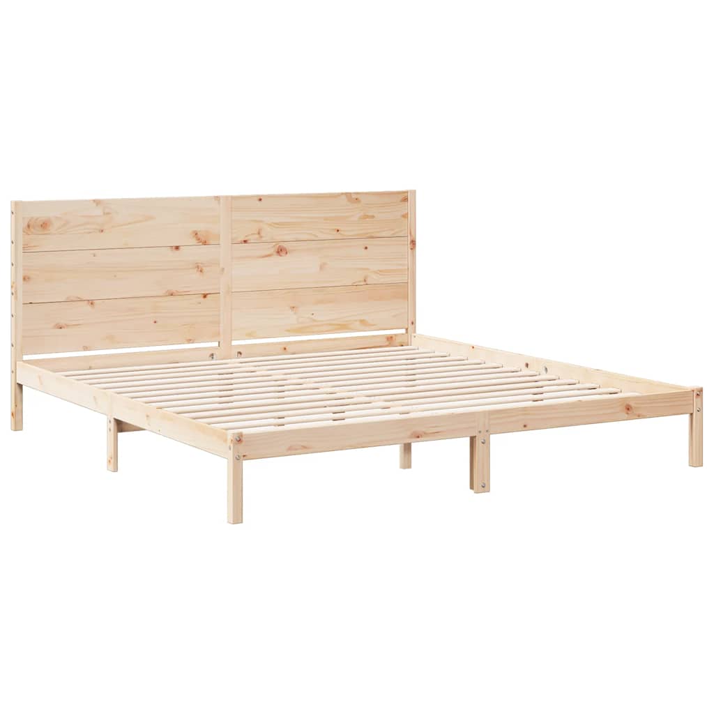 Extra Long Bed Frame without Mattress 200x210 cm Solid Wood
