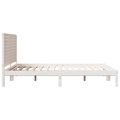 Extra Long Bed Frame without Mattress White 140x210 cm Solid Wood