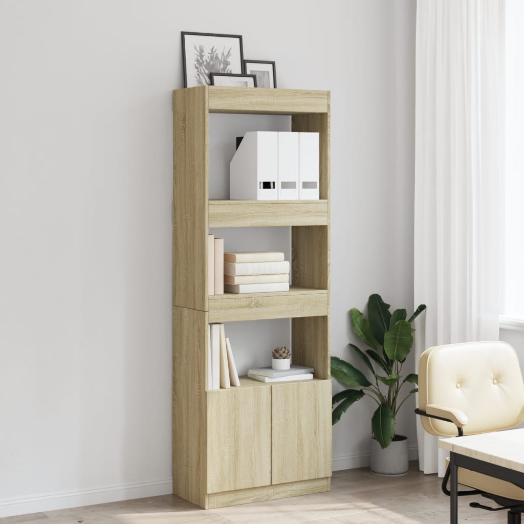 Highboard Sonoma Oak 63x33x180 cm Engineered Wood