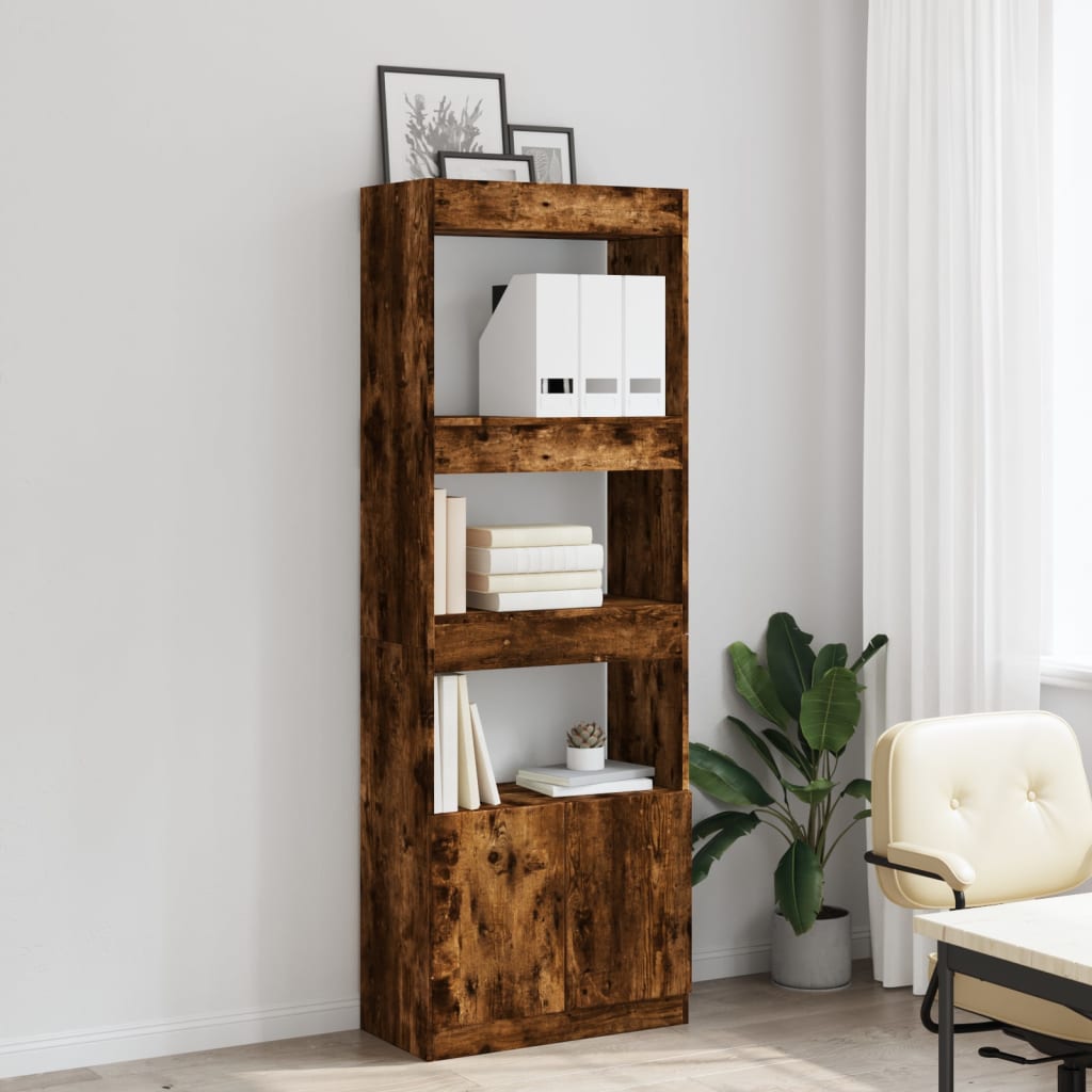 Highboard Smoked Oak 63x33x180 cm Engineered Wood