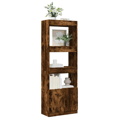 Highboard Smoked Oak 63x33x180 cm Engineered Wood
