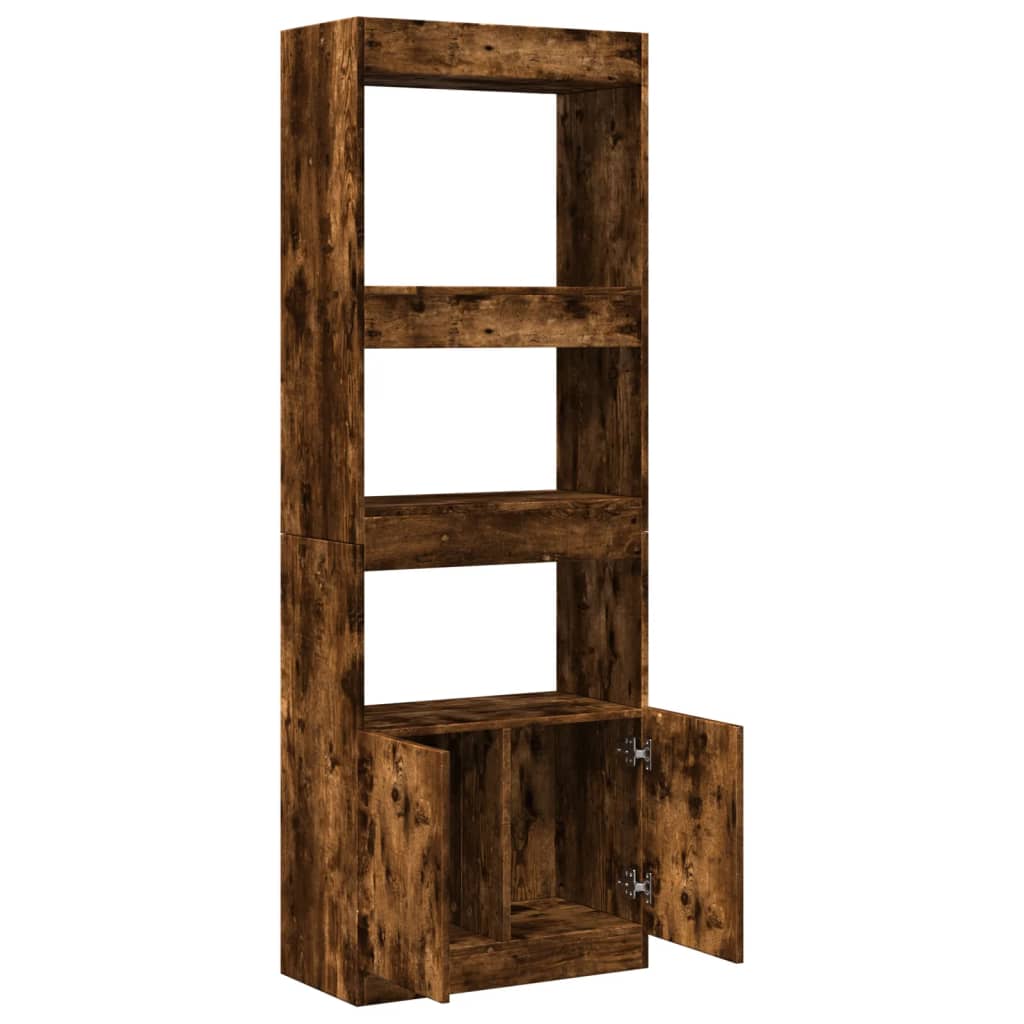 Highboard Smoked Oak 63x33x180 cm Engineered Wood