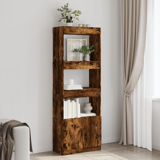Highboard Smoked Oak 63x33x180 cm Engineered Wood