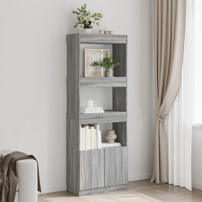 Highboard Grey Sonoma 63x33x180 cm Engineered Wood
