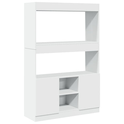 Highboard White 92x33x140 cm Engineered Wood