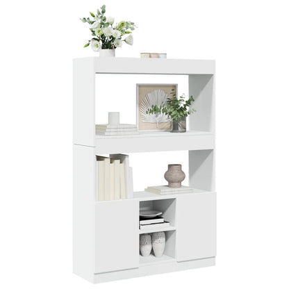 Highboard White 92x33x140 cm Engineered Wood