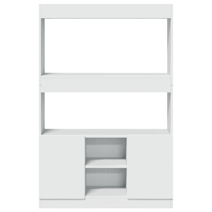 Highboard White 92x33x140 cm Engineered Wood