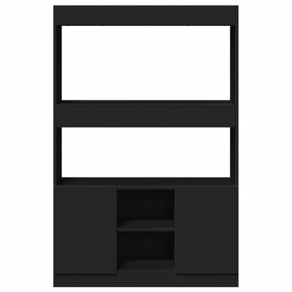 Highboard Black 92x33x140 cm Engineered Wood
