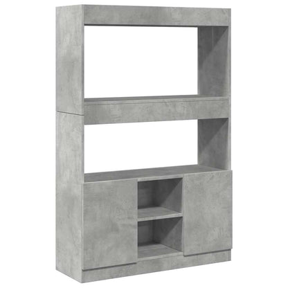 Highboard Concrete Grey 92x33x140 cm Engineered Wood