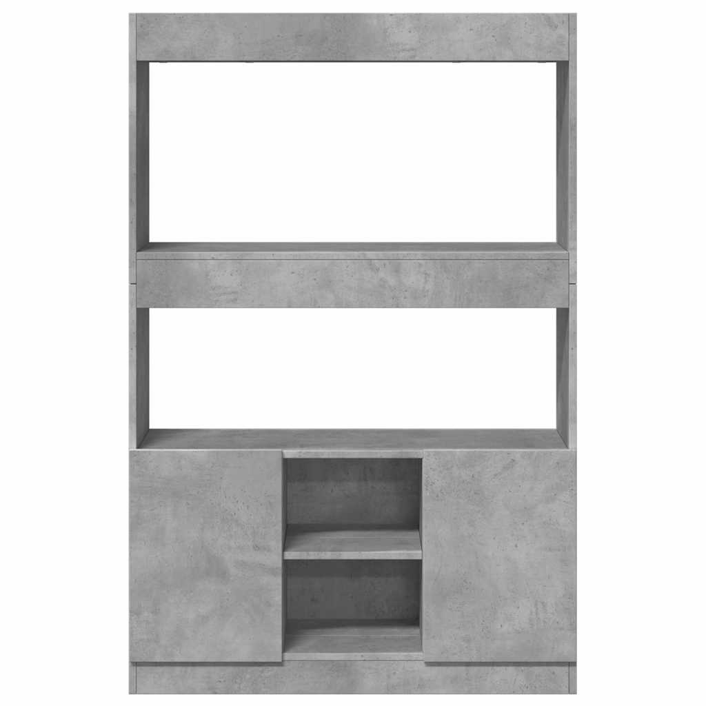 Highboard Concrete Grey 92x33x140 cm Engineered Wood