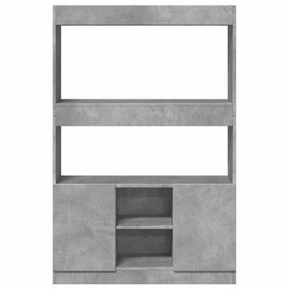Highboard Concrete Grey 92x33x140 cm Engineered Wood