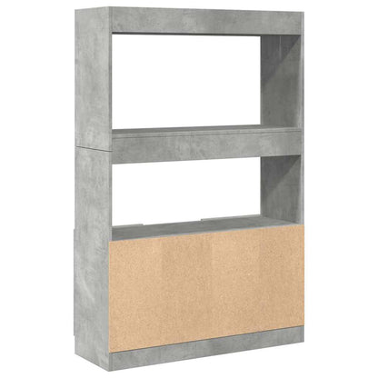 Highboard Concrete Grey 92x33x140 cm Engineered Wood