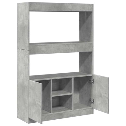 Highboard Concrete Grey 92x33x140 cm Engineered Wood