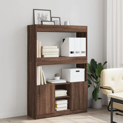 Highboard Brown Oak 92x33x140 cm Engineered Wood
