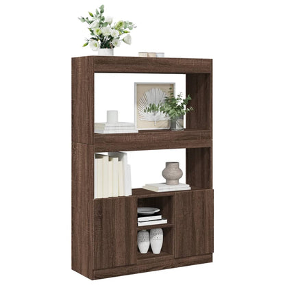 Highboard Brown Oak 92x33x140 cm Engineered Wood
