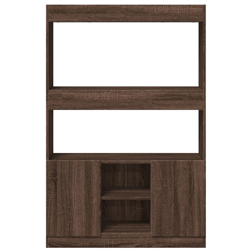 Highboard Brown Oak 92x33x140 cm Engineered Wood