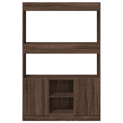 Highboard Brown Oak 92x33x140 cm Engineered Wood