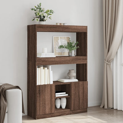 Highboard Brown Oak 92x33x140 cm Engineered Wood