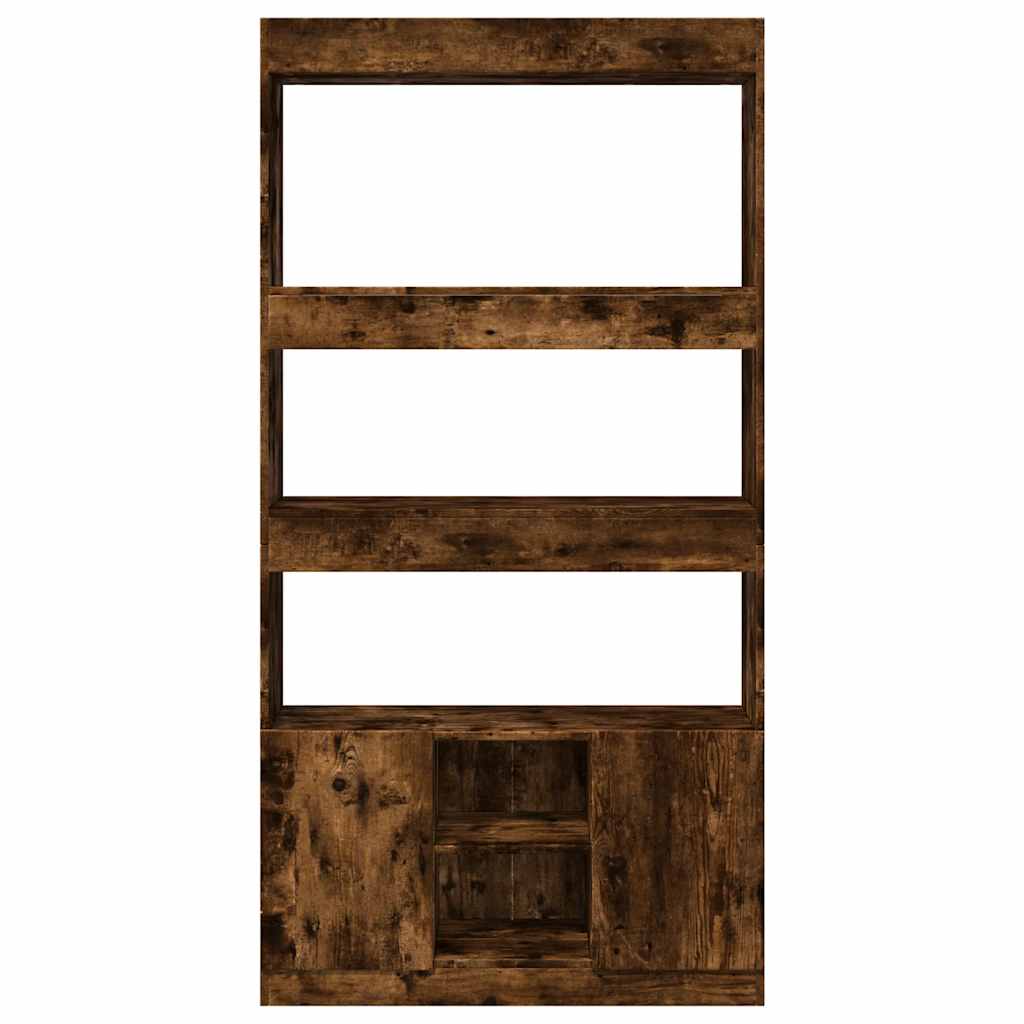 Highboard Smoked Oak 92x33x180 cm Engineered Wood