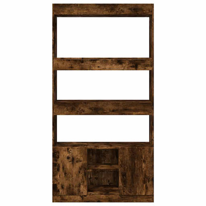 Highboard Smoked Oak 92x33x180 cm Engineered Wood