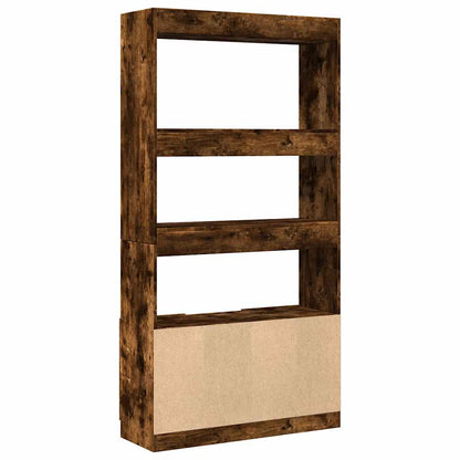 Highboard Smoked Oak 92x33x180 cm Engineered Wood