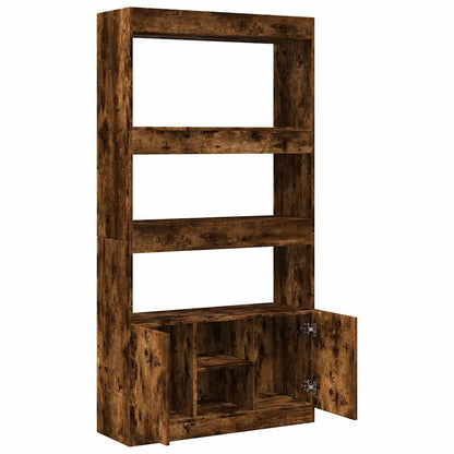 Highboard Smoked Oak 92x33x180 cm Engineered Wood
