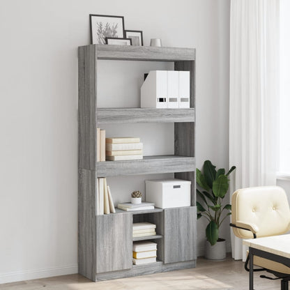 Highboard Grey Sonoma 92x33x180 cm Engineered Wood