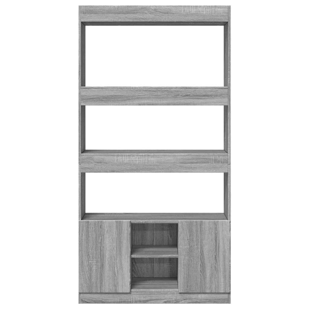 Highboard Grey Sonoma 92x33x180 cm Engineered Wood