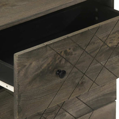 3 Piece Sideboards Black 60x33x75 cm Solid Wood Mango