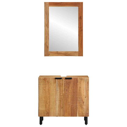 Bathroom Cabinet Set 2 pcs Natural 62 x 33 x 58 cm
