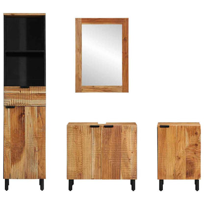 Bathroom Cabinet Set 4 pcs Natural 38 x 33 x 160 cm