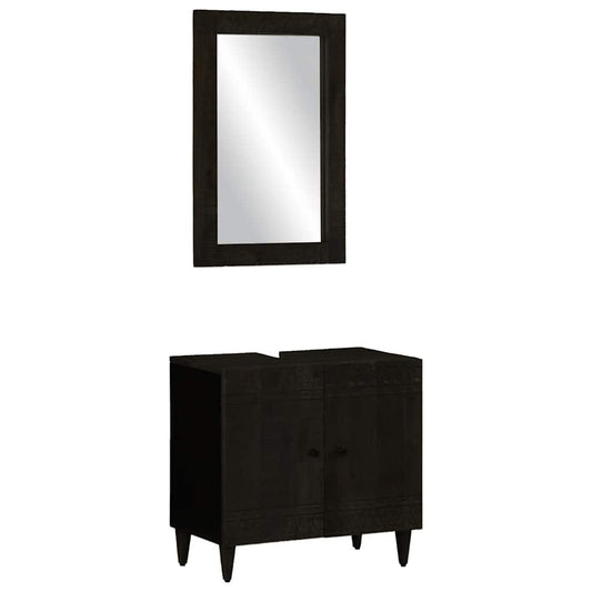 2 Piece Bathroom Furniture Set Solid Wood Mango