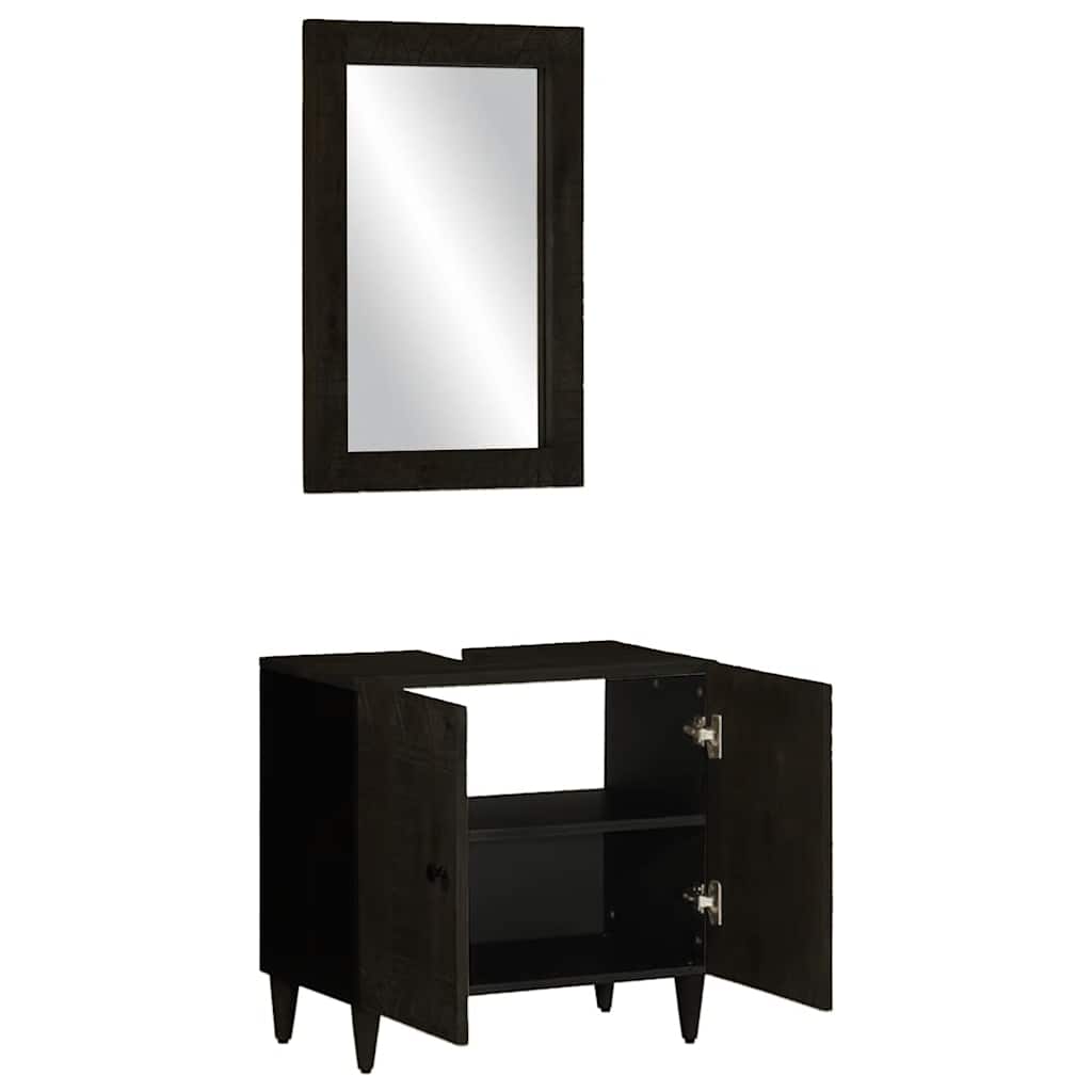 2 Piece Bathroom Furniture Set Solid Wood Mango