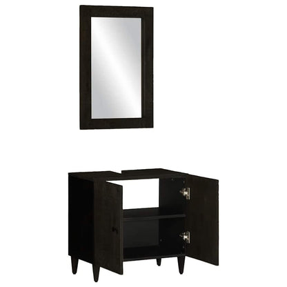2 Piece Bathroom Furniture Set Solid Wood Mango