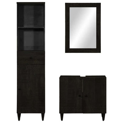 3 Piece Bathroom Furniture Set Solid Wood Mango