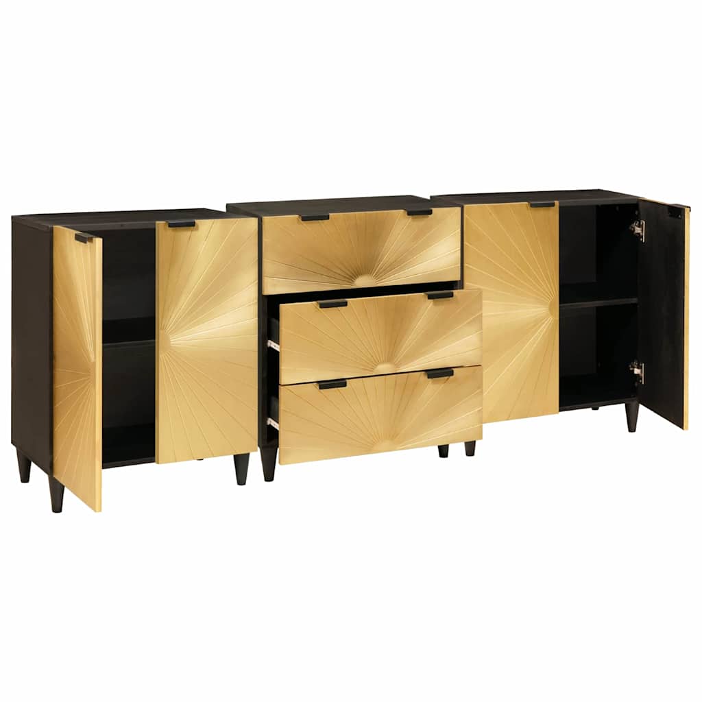 Sideboard Set 3 pcs 180 x 33 x 75 cm Solid Mango Wood