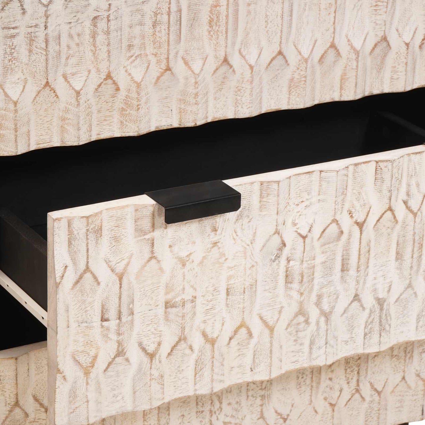 Sideboard 2 pcs White Wash Finish 60 x 33 x 75 cm