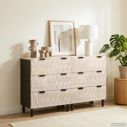 Sideboard 2 pcs White Wash Finish 60 x 33 x 75 cm