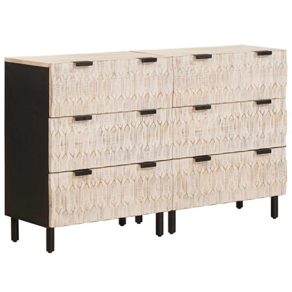 Sideboard 2 pcs White Wash Finish 60 x 33 x 75 cm