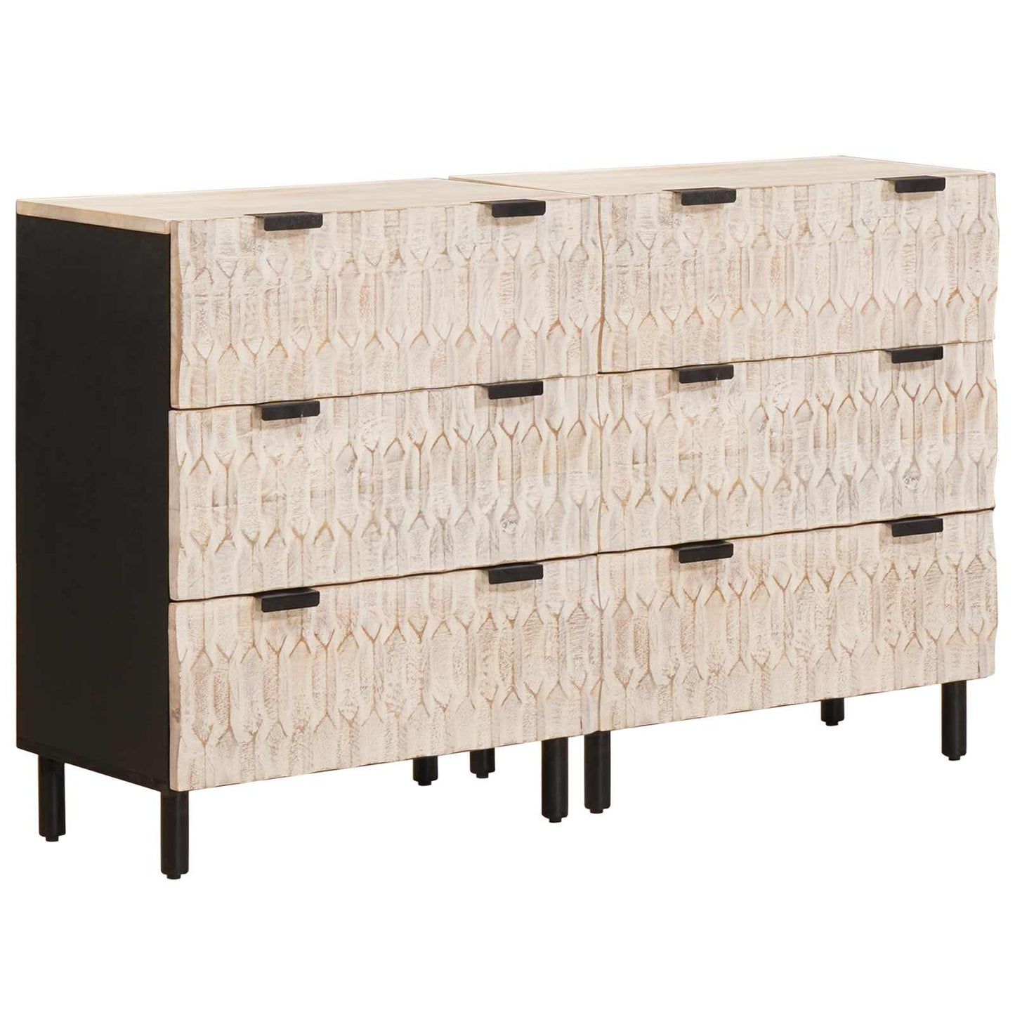 Sideboard 2 pcs 60 x 33 x 75 cm Solid Mango Wood
